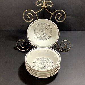 ROYAL DOULTON LAMBETHWARE Asian Dawn 6 Fruit Dessert Bowls Exc. Unused Cond!!*